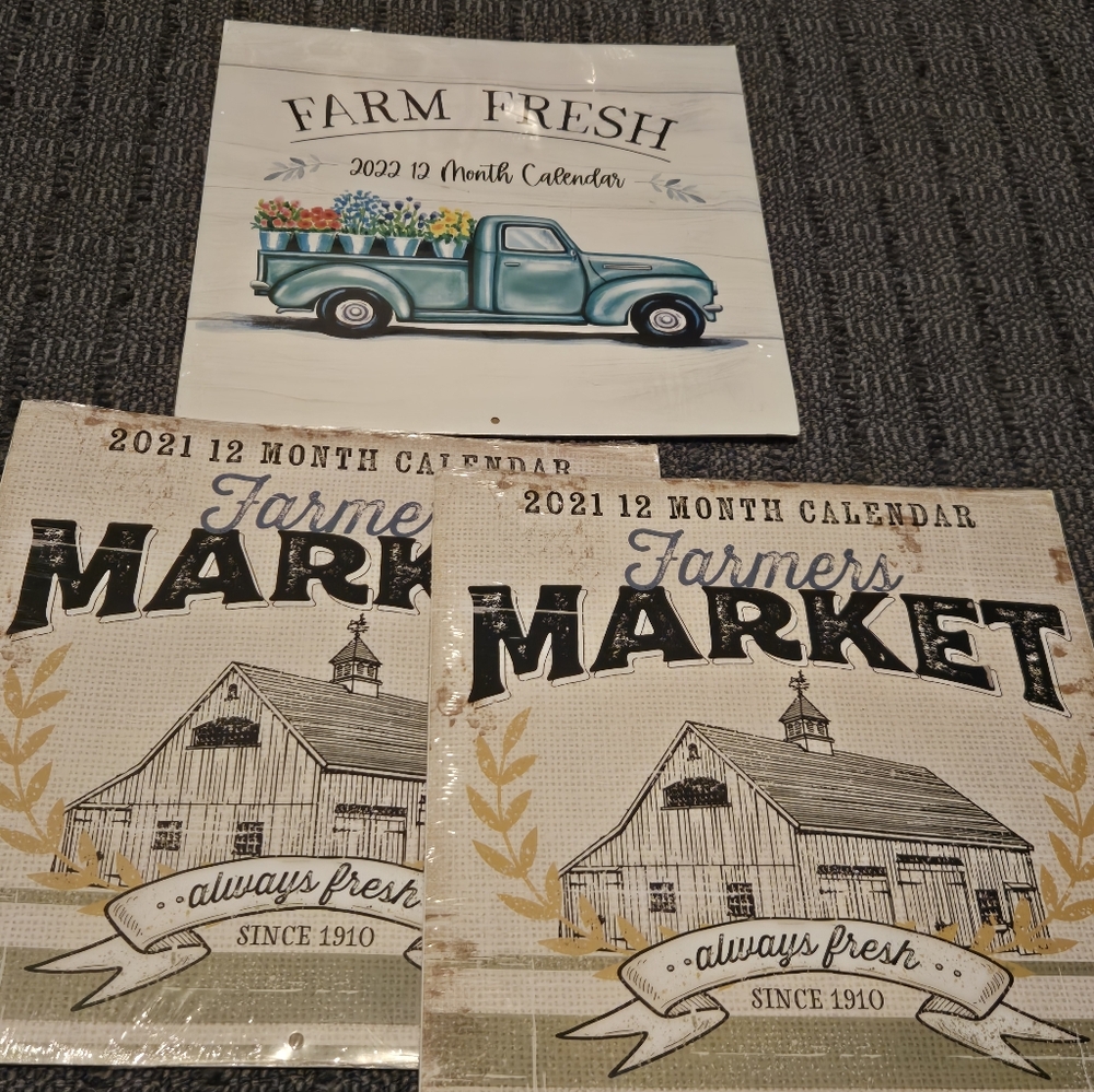 Farm Fresh and Farmers Market Calendars. NIP. Used For Crafting.